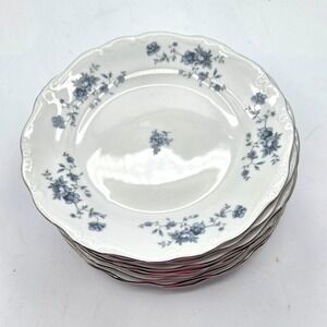 Johann Haviland Bavaria Germany Blue Garland Bread/Dessert Plates 6"  Lot of 8